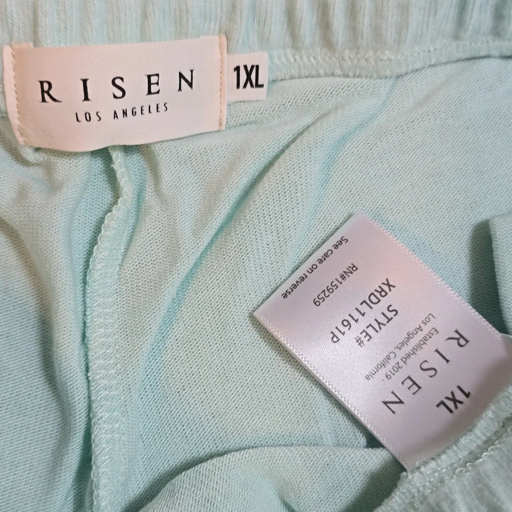 RISEN  Light Blue Sweatpants Joggers Lounge Pants Elastic Waist Pockets Size 1XL